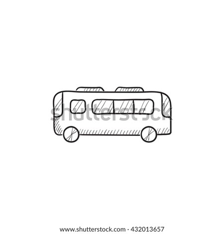 Bus vector sketch icon isolated on background. Hand drawn Bus icon. Bus sketch icon for infographic, website or app.