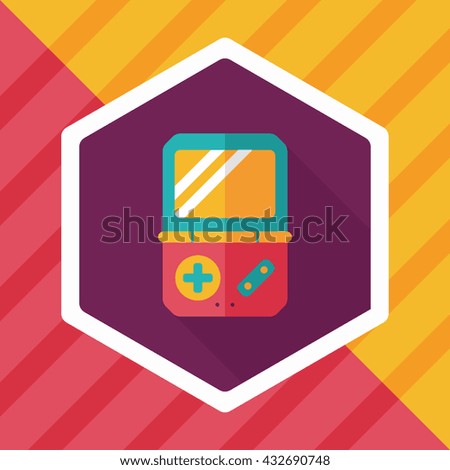 Handheld game consoles flat icon with long shadow,eps10