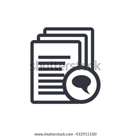 Vector illustration of files discussion sign icon on white background.