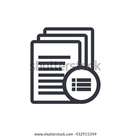 Vector illustration of files detail sign icon on white background.
