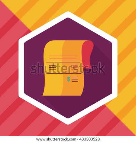 shopping credit card bill flat icon with long shadow,eps10