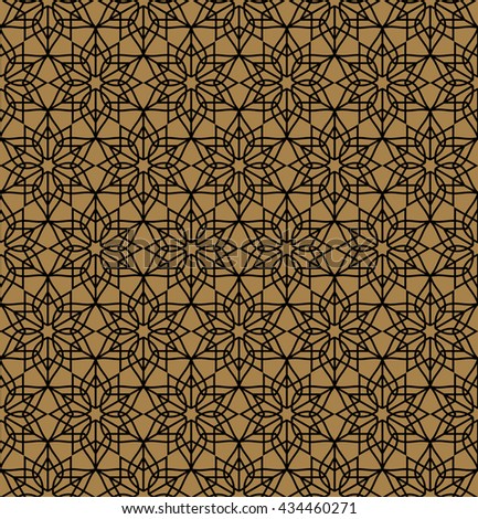 Elegant geometric arabic seamless vector pattern. Abstract oriental style background.