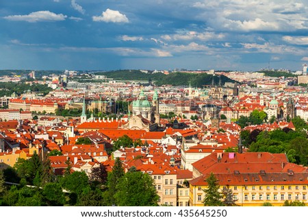 Prague, Czezh Republic. Scenic summer aerial view of the Old Town.