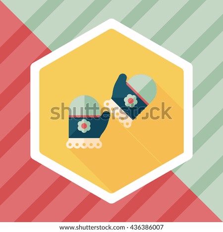 baby Gloves flat icon with long shadow,eps10