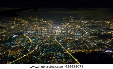 Moscow from a height of ten thousand meters