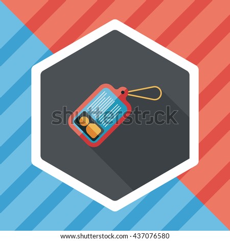 Identification card flat icon with long shadow