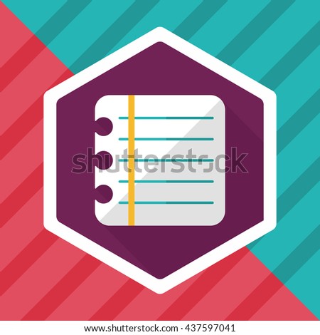notebook paper flat icon with long shadow,eps10