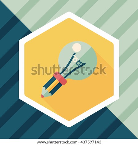 Light bulb flat icon with long shadow,eps10