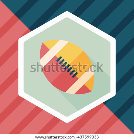 american football flat icon with long shadow,eps10