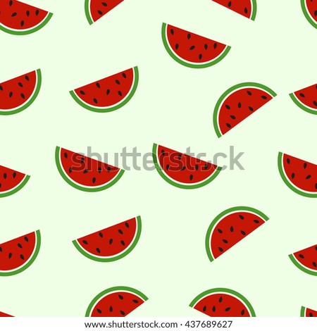 Watermelon seamless pattern. Flat watermelon background.