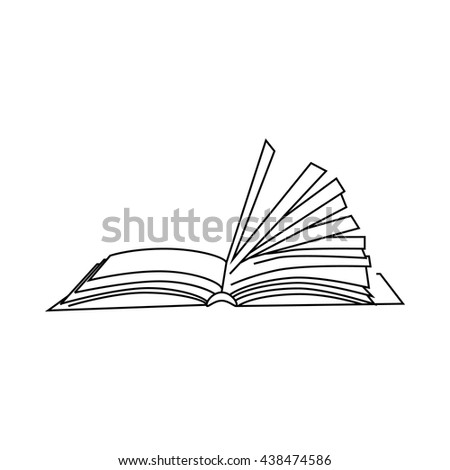 Book with turn over pages icon, outline style