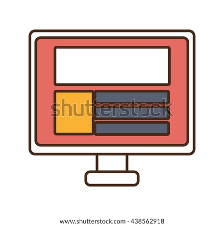 white electronic device screen with colorful squares and stripes over isolated background,vector illustration