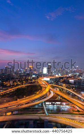 Expressway,Highway  at twilight, bangkok, thailand