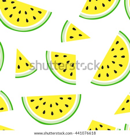 Vector yellow watermelon seamless pattern