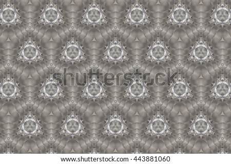 Gray background with different elements and figures. U
