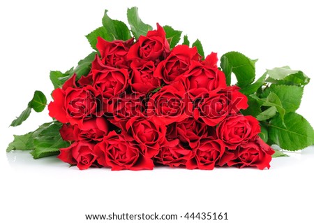 Roses bouquet isolates on white background