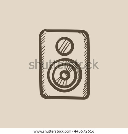 MP3 player vector sketch icon isolated on background. Hand drawn MP3 player icon. MP3 player sketch icon for infographic, website or app.