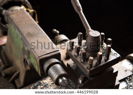 old lathe, round handle lathe
Industrial lathe tool and part of the lathe,lathe machine
