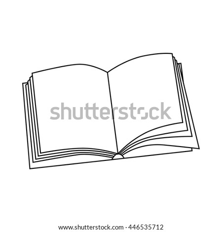 Book icon in outline style isolated on white background. Reading symbol