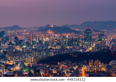 Seoul City Skyline, The best view of South Korea.


