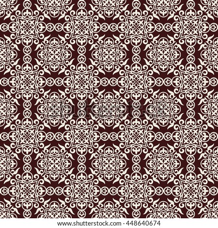 Gorgeous seamless patchwork pattern from brown and beige Moroccan tiles, ornaments. Can be used for wallpaper, pattern fills, web page background,surface textures.