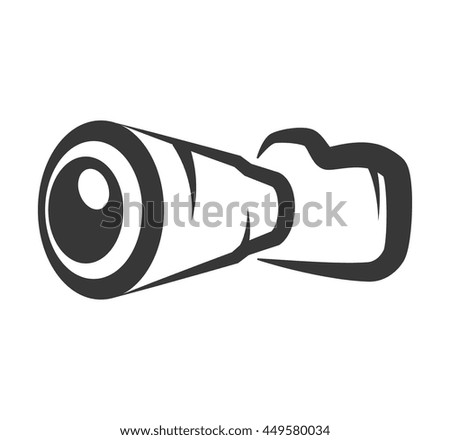 Gadget concept represented by silhouette of camera icon. Isolated and flat illustration 