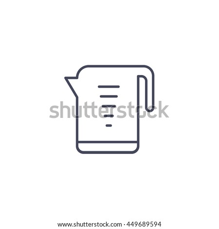 Measuring cup icon, Kitchen equipment vector