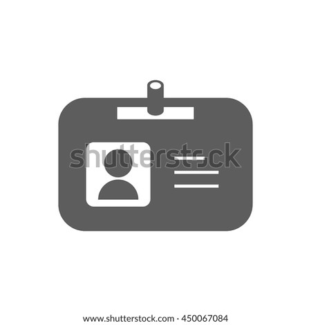 Name badge illustration. Id badge. Document determining identity icon. Id card. Vector illustration