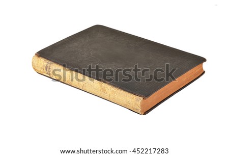Ragged antique book, isolated on white background