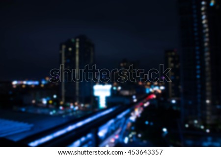 Abstract vintage city view lights bokeh background 