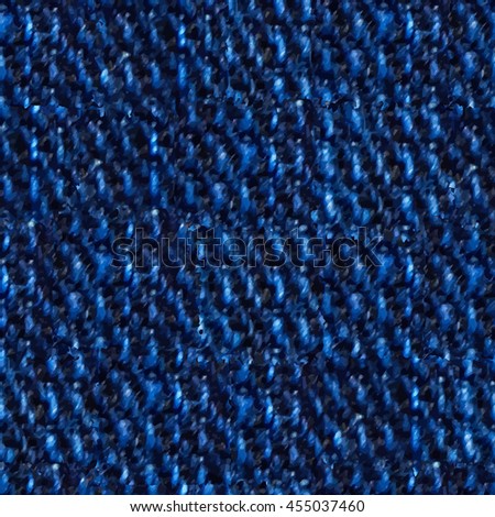 Seamless, illustrated image tile depicting blue denim in extreme closeup, revealing individual thread loops. Vector EPS8