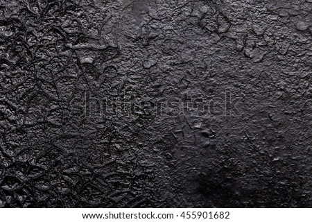 Black old metal background. The surface of the pan.