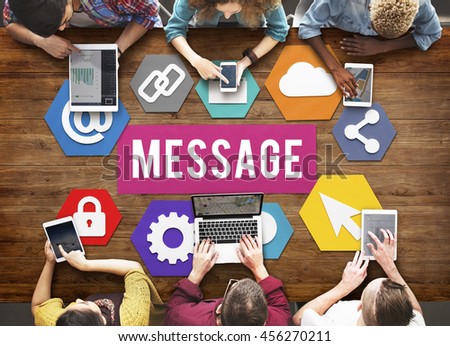 Message Browsing Statement Online Messaging Concept