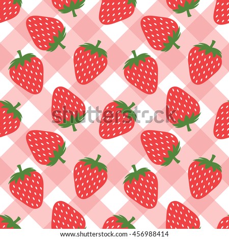 Seamless Strawberry Pattern Vector