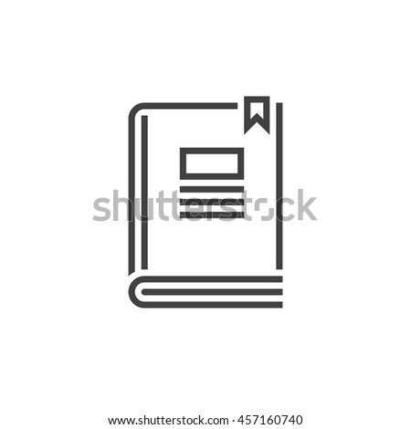 book line icon, outline vector logo, linear pictogram isolated on white, pixel perfect illustration
