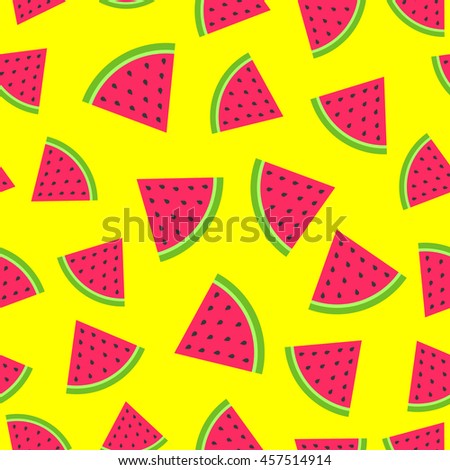 Watermelon seamless pattern for summer time. Vector Illustration
