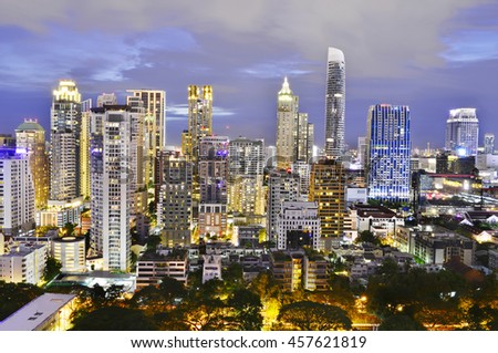 Modern city view of Bangkok, Thailand. 