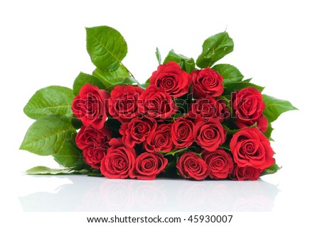Roses bouquet  isolated on white background