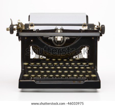 Antique typewriter with paper