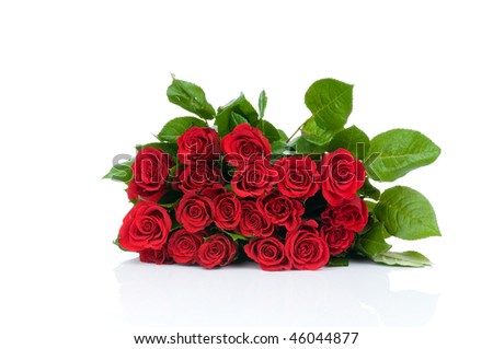 Roses bouquet isolated on white background
