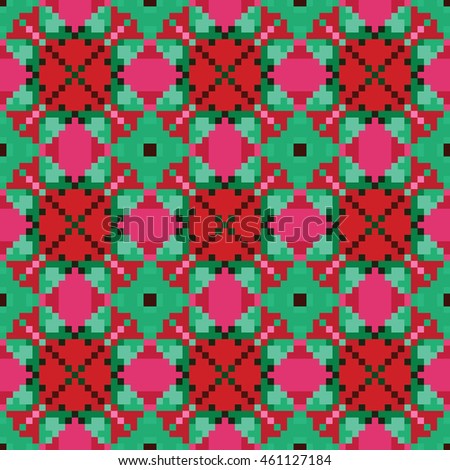 Abstract pixel pattern. Cloth design, wallpaper. Vector illustration.