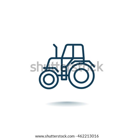 tractor icon flat.