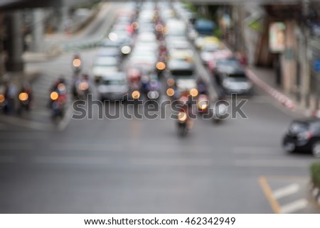 Blur of traffic jam in the city