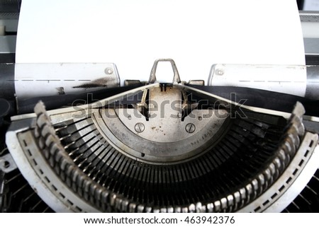 Old typewriter  with blank paper 