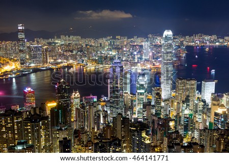 Hong Kong building at night