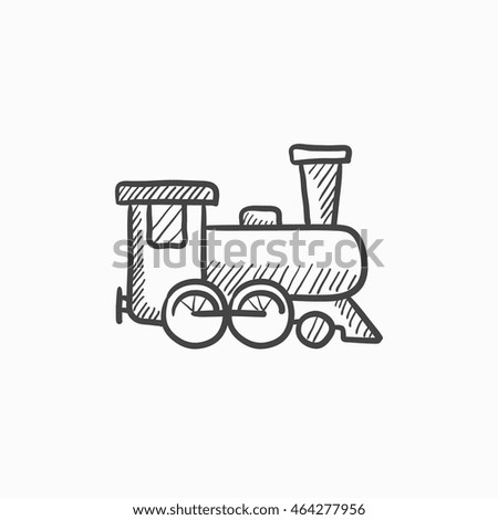 Train vector sketch icon isolated on background. Hand drawn Train icon. Train sketch icon for infographic, website or app.