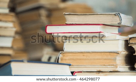 variety of books close up view