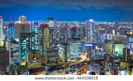 Osaka City Views from Umeda Sky Building