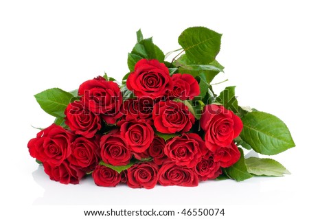 Roses bouquet isolated on white background