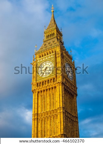 High dynamic range HDR Big Ben Houses of Parliament Westminster Palace London gothic architecture